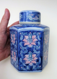 Vintage Chinese porcelain tea caddy