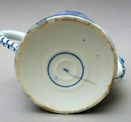 Antique Dutch blue and white Long Eliza chinoiserie porcelain teapot