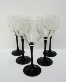 Luminarc France Domino wine glass on black stem 18.5 cm