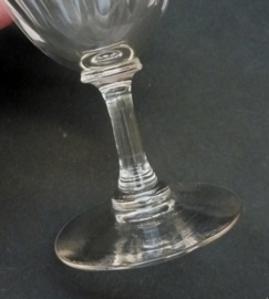 Wine glasses with facet cut bowl 19th century