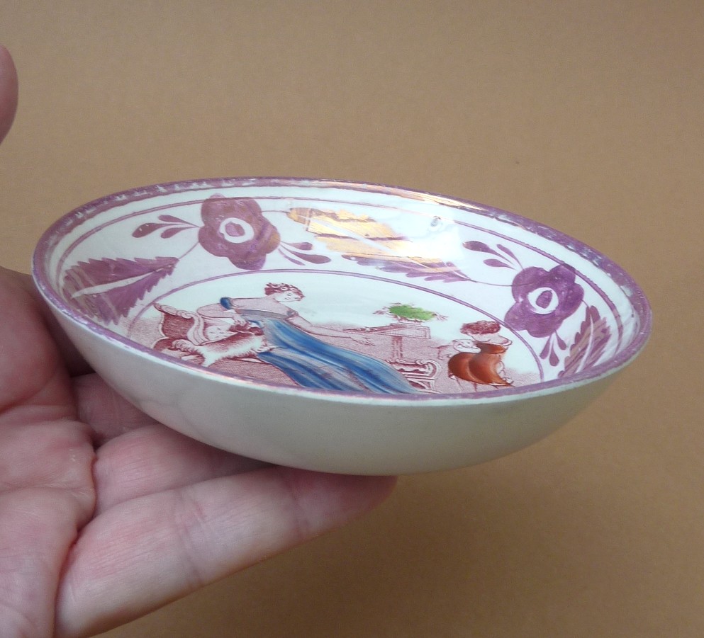 Dawson Sunderland luster ware cup with saucer early 19th century