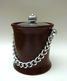 Mid Century faux leather lidded ice bucket