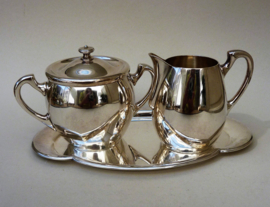 Silver plated creamer and sugar sets