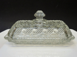 Nova antique pressed glass lidded butter dish