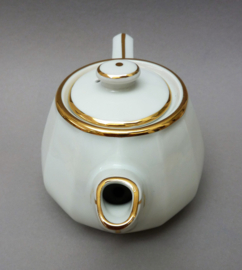 Apilco bistroware white with gold lid for teapot