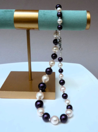 Elegant kunst parel collier ivoor en amethist