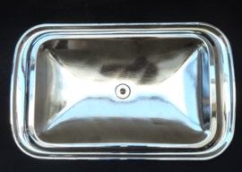 Marinex verzilverde rechaud met glazen ovenschaal