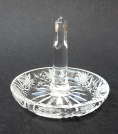 Kristallen ringhouder met hobstar gravure