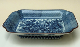Japanese blue white rectangular bowl