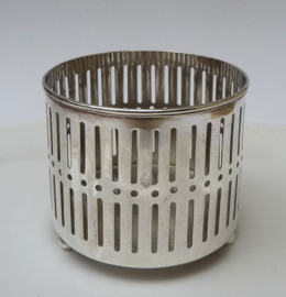 Art Deco verzilverde opengewerkte flessenbak