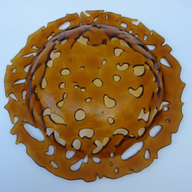 Art glass schaal Caramel