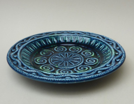 Mid Century Bitossi Aldo Londi style blue ceramic bowl