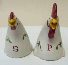Mid Century faience peper en zoutvaatje Kip en Haan Portugal