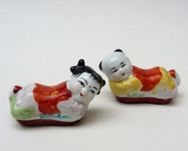 Chinese porseleinen stokjesleggers meisjes en jongen