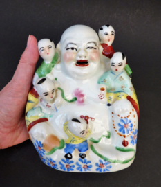 Chinese porcelain Budai Lauging Buddha with five boys