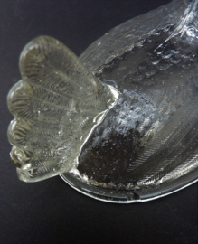 Indiana Glass Mid Century transparant Hen on Nest