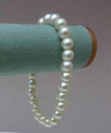 Kunstparel armband wit