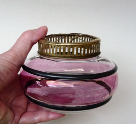 Art Deco pink glass rose bowl