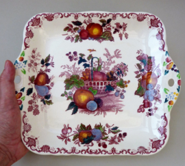 Masons Ironstone Fruit Basket Rood multicolor vierkant taartbord