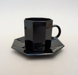 Arcoroc octime black coffee cups and creamer