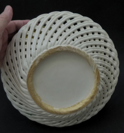 Italian ceramic wicker basket with decorative vegetables