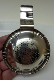 Gero verzilverd Art Deco theezeefje met lekbakje