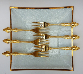 Royal Sealy Japan Hollywood Regency gold plated dinner forks