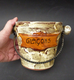 Vallauris Francis Bongioanni Mid Century brutalist pottery ice bucket