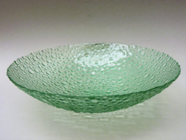 Pavel Panek Sklo Union Libochovice green glass drops bowl