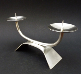 WMF Ikora two armed silver plated Modernist candlestick