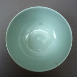 Jiangxi Jingdezhen 1950 yellow ground dragon bowl with spoon