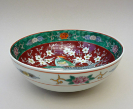 Yamatoku Japan porcelain bowl Birds of Paradise