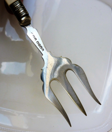 Victorian silver plated and bone bread fork