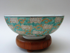 Japanese Gold Imari turquoise porcelain bowl