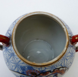 Japanese Kutani Geisha ware milk jug and lidded sugar bowl