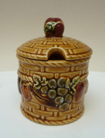 Majolica jampot met deksel
