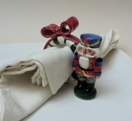 Fitz and Floyd Kerst Nutcracker servetringen keramiek
