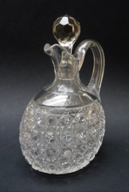 Victorian crystal spirit flagon decanter cane pattern