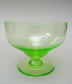 Dutch Art Deco uranium glass cocktail coupes