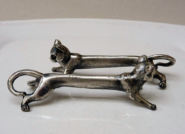 Art Nouveau silver plated animal knife rests