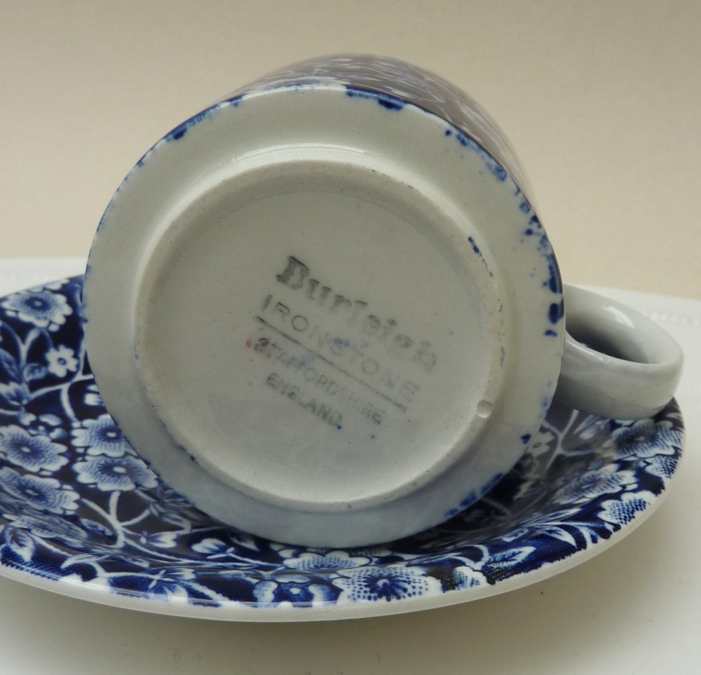 Burleigh Pottery Blue Calico kop met schotel