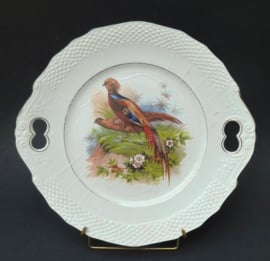 Moulin des Loups Hamage antique faience cake serving plate