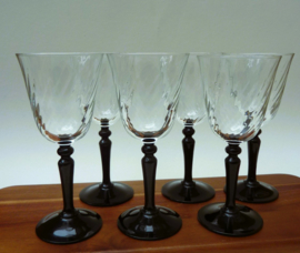 Luminarc Onyx swirl wine glasses black stem