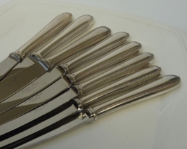 Europ Felix Haviland silver plated dessert knives Beaded edge Pearl