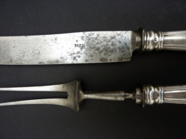 Antique French silver plated meat carving set