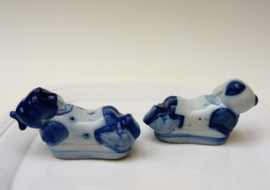 Chinese porcelain chopstick rests boy and girl
