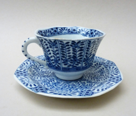 Antique Dutch Kangxi style chinoiserie cup and saucer