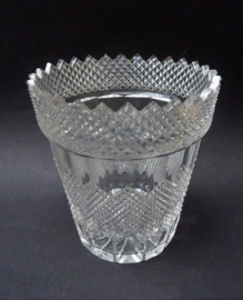 19th century diamond cut crystal vase