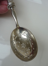 Antique French silver plated wet fruit spoon