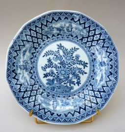 Mosa Keria achtkantig blauw wit chinoiserie bord